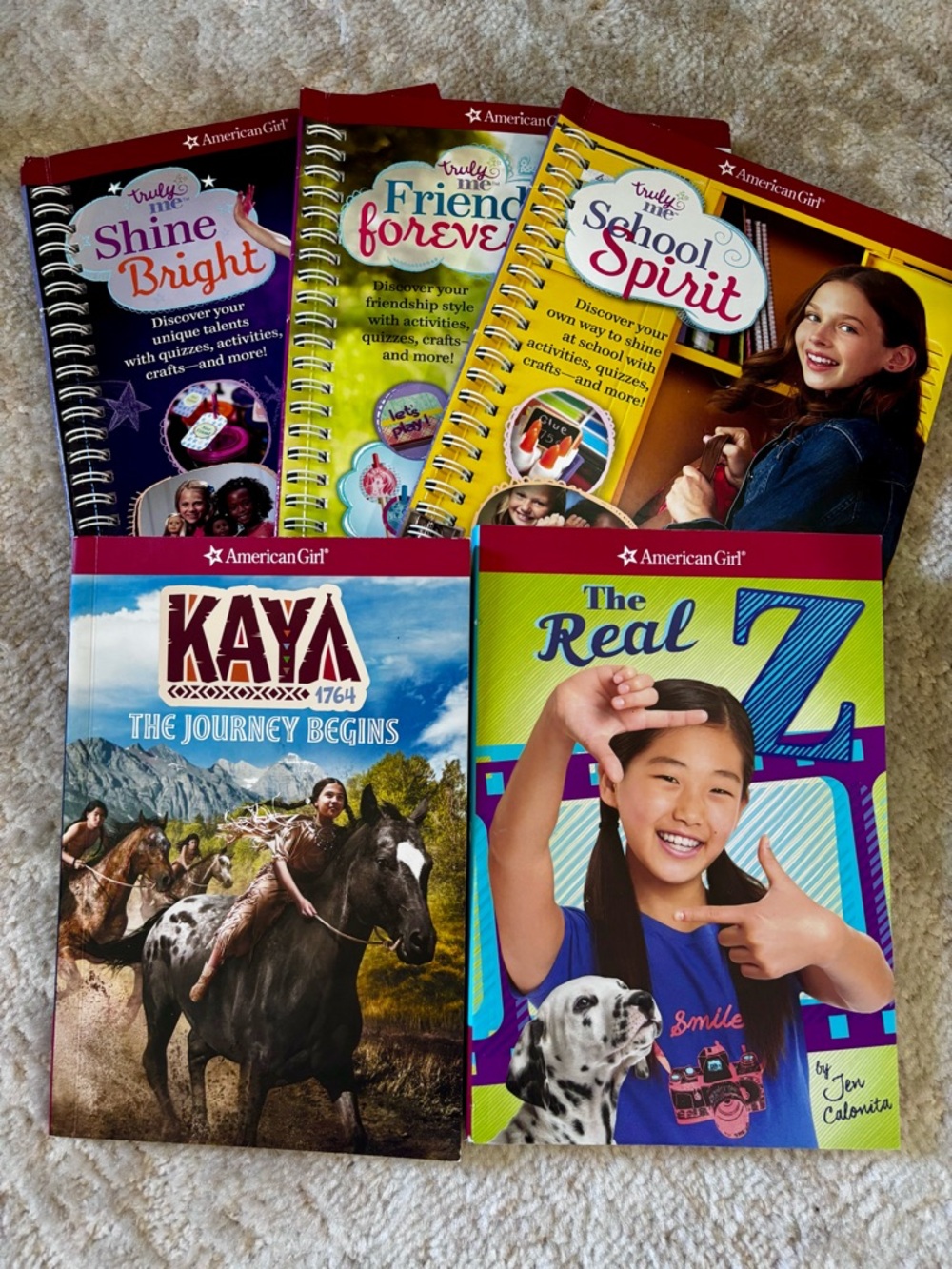 American Girl Kids Activity & Story Book Lot- 3 Activity Books 2 Chapter Books